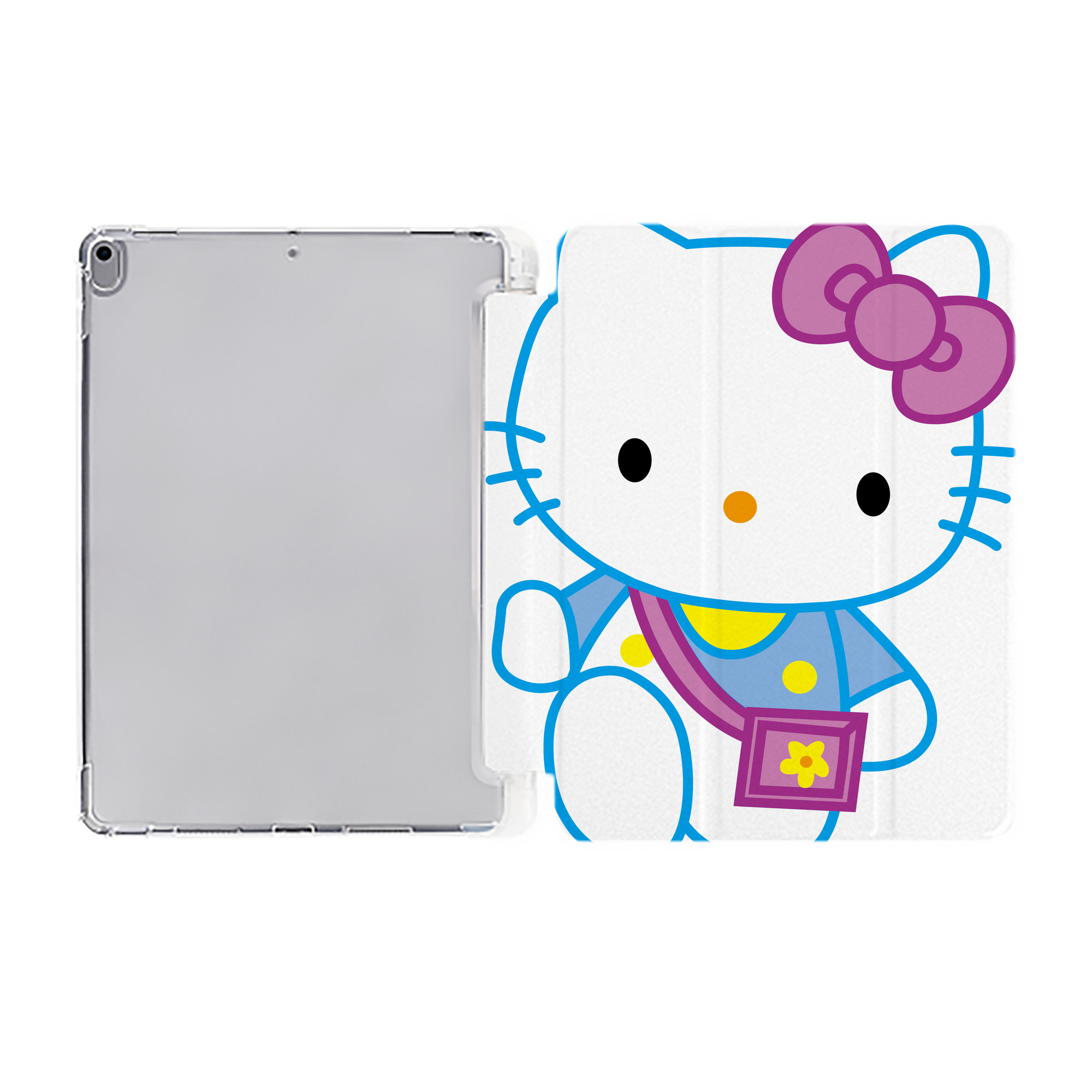 （画像用） Hello Kitty ハローキティ IPad ケース ペン収納付き 三つ折りスタンド PUレザー×シリコン 対応機種9.5/10.5/10.9インチ